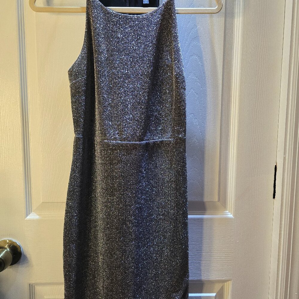 Express Silver Glittery Mini Dress